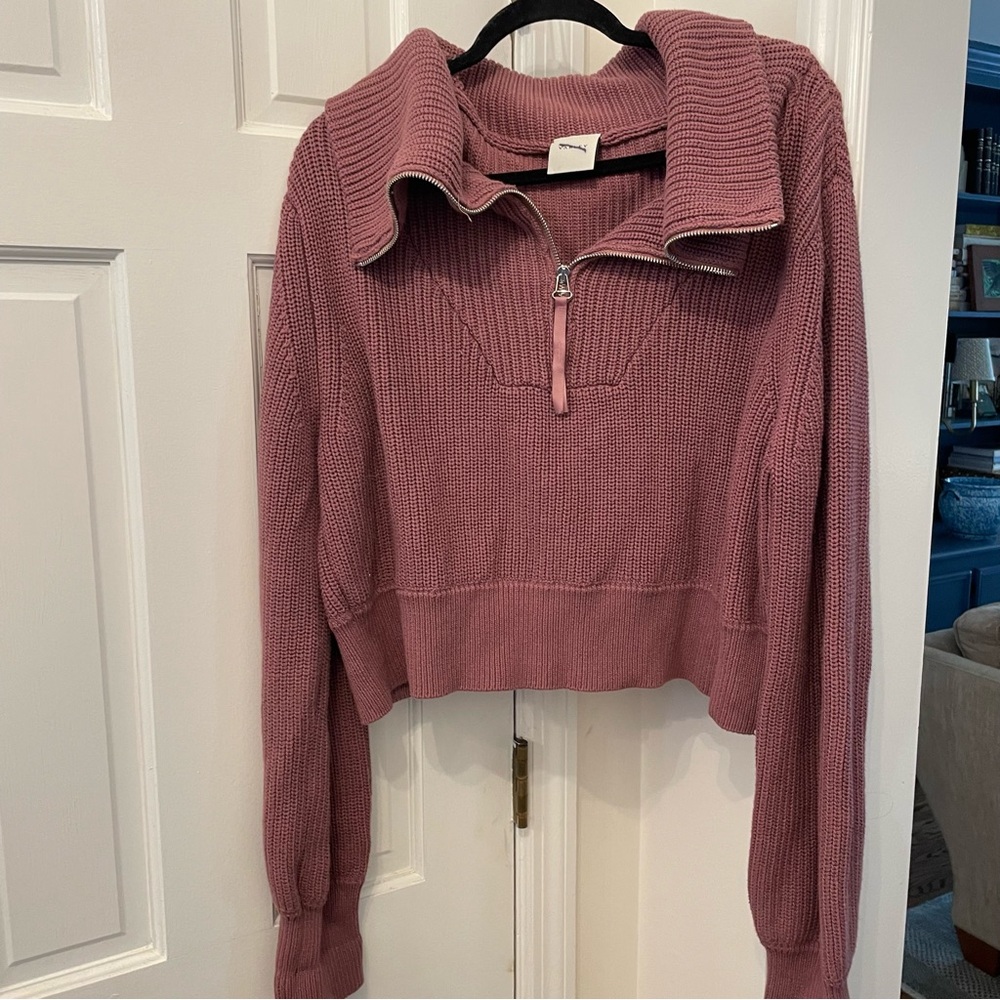 Varley Dusty Rose Half-Zip Sweater